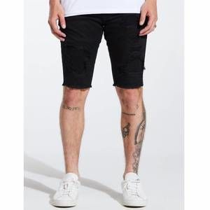 NEW EMBELLISH men's rip & repair spencer shorts in jet black